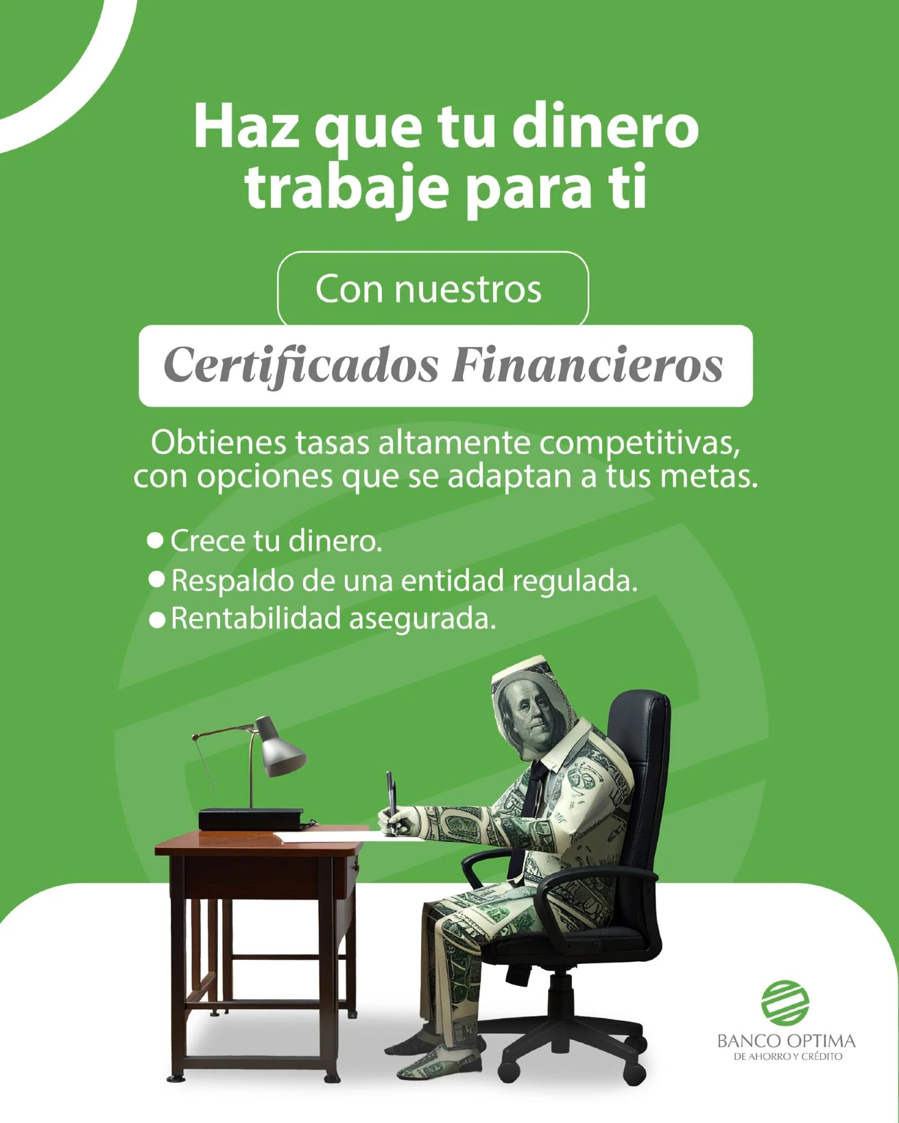Certificado Financiero vs Cuenta de Ahorro @ Banco Óptima, República Dominicana